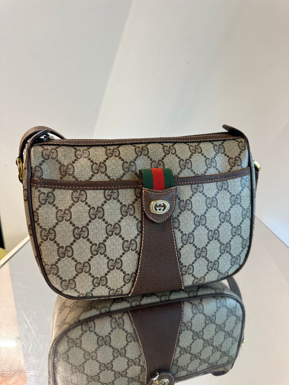 TRACOLLA GUCCI VINTAGE MEZZALUNA OPHIDIA