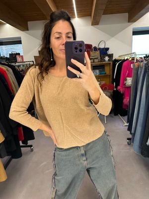 MAGLIONCINO PURO CASHMERE DONNA CAMMELLO TG L 