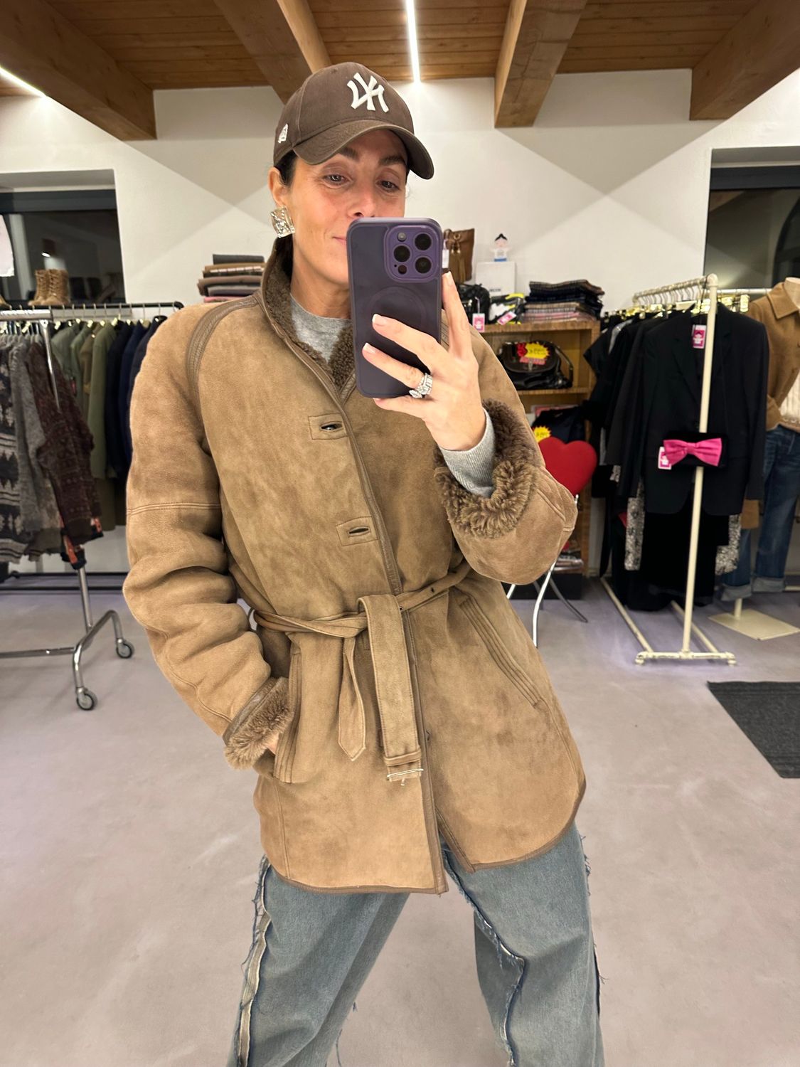 MONTONE VINTAGE NOCCIOLA CON CINTA IN VITA