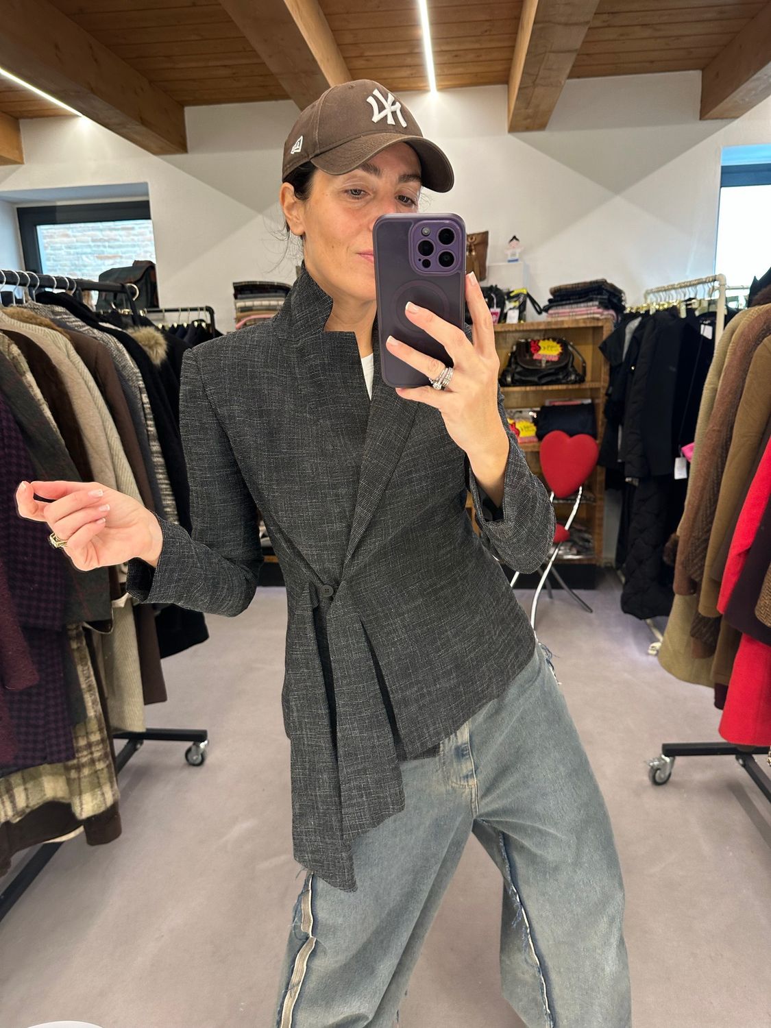 GIACCA DIOR GRIGIO ANTRACITE CON FUSCIACCA