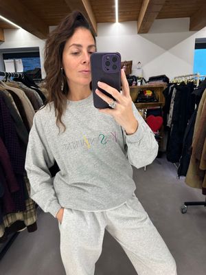 FELPA YSL GRIGIO CHIARO MELANGE TG M FELPA YSL GRIGIO CHIARO MELANGE TG M