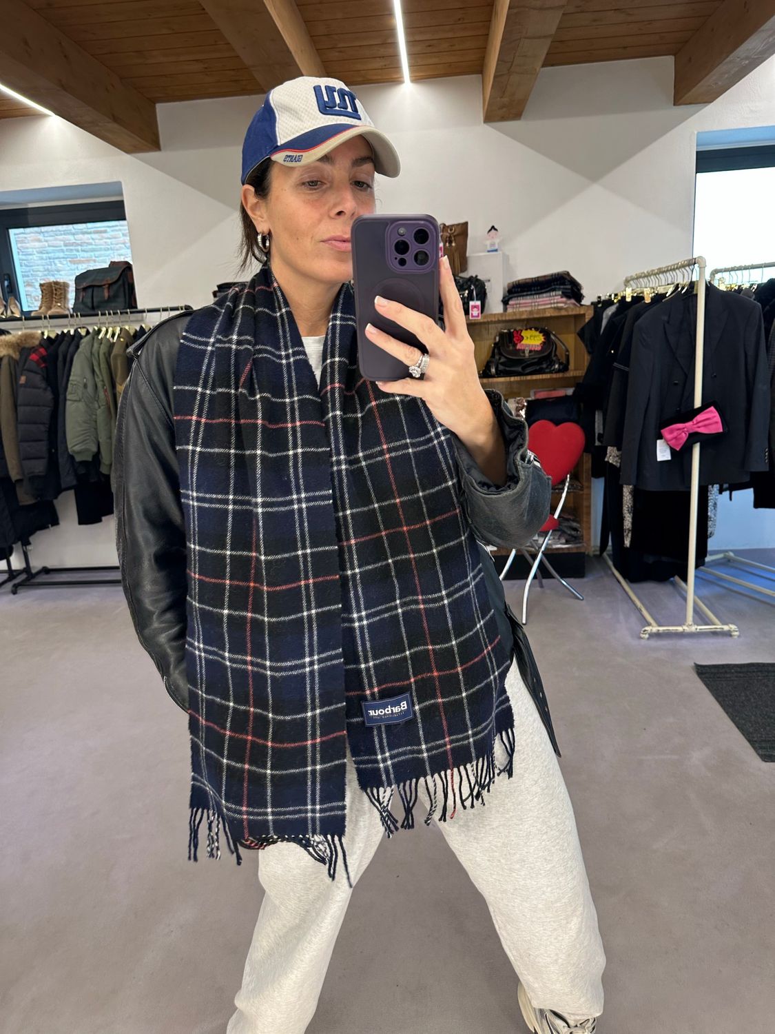 SCIARPA BARBOUR ICONICO TARTAN BLU PURA LANA VERGINE