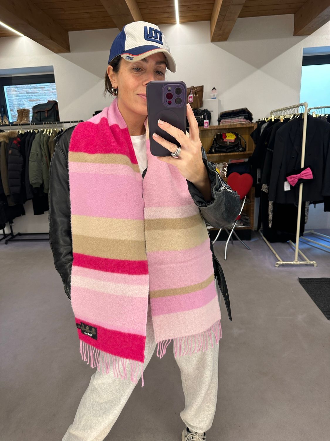 SCIARPA BARBOUR DONNA PURA LANA VERGINE SUI TONI DEL ROSA