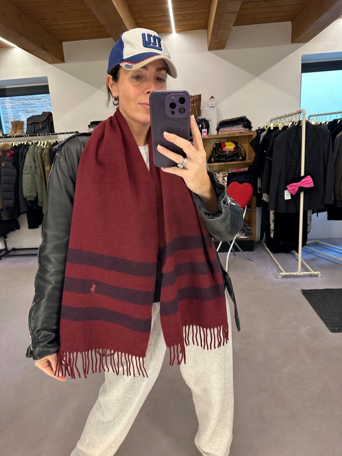 MAXI SCIARPA RALPH LAUREN BURGUNDY