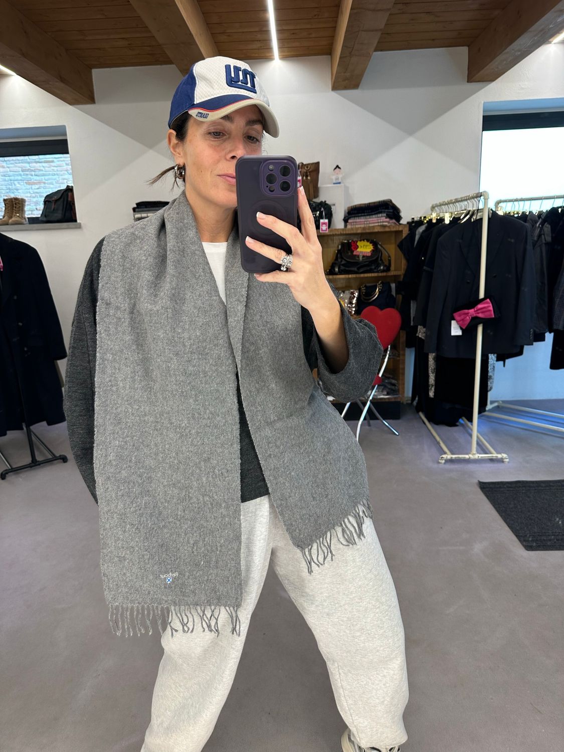 SCIARPA BARBOUR GRIGIA PURA LANA 