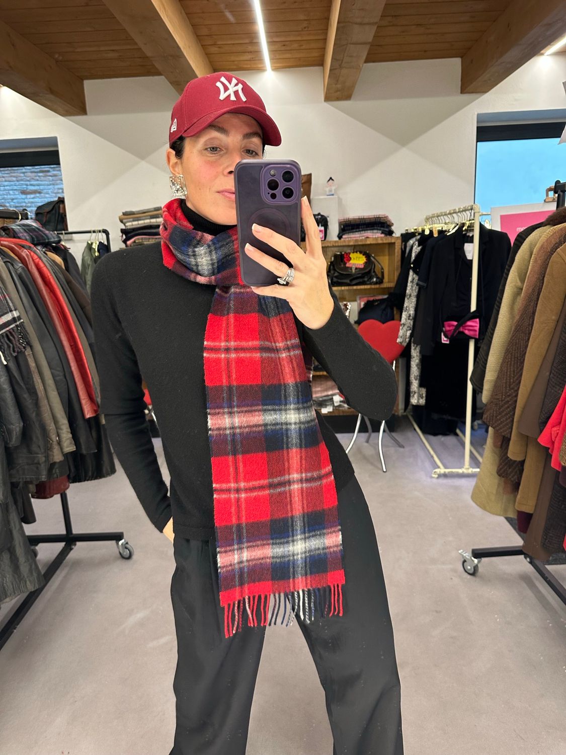 SCIARPA BARBOUR TARTAN ROSSO/BLU