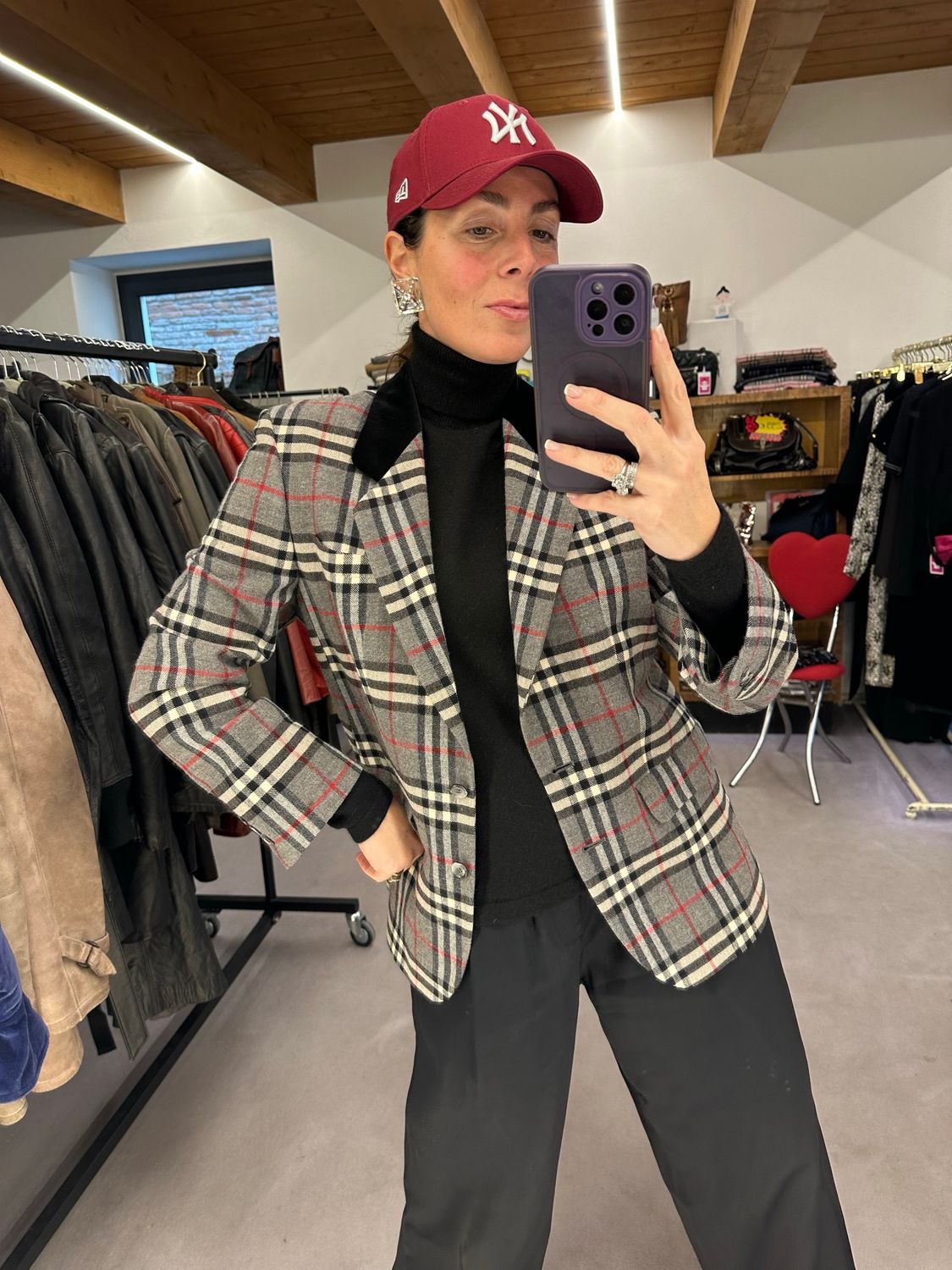 GIACCA BURBERRY FANTASIA CHECK PURA LANA TG 46