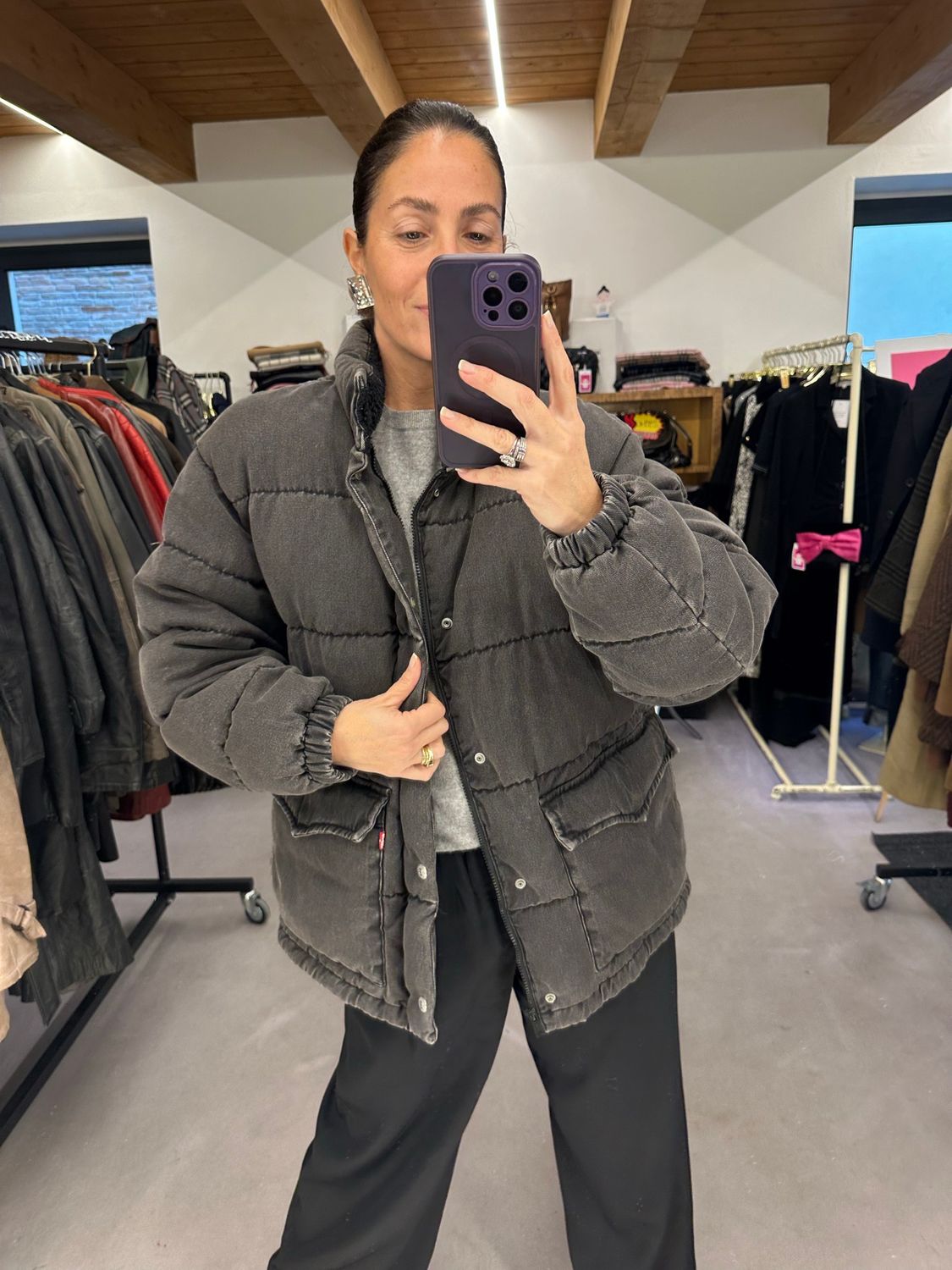 PIUMINO LEVIS DENIM GRIGIO TG S UNISEX VERA PIUMA D OCA