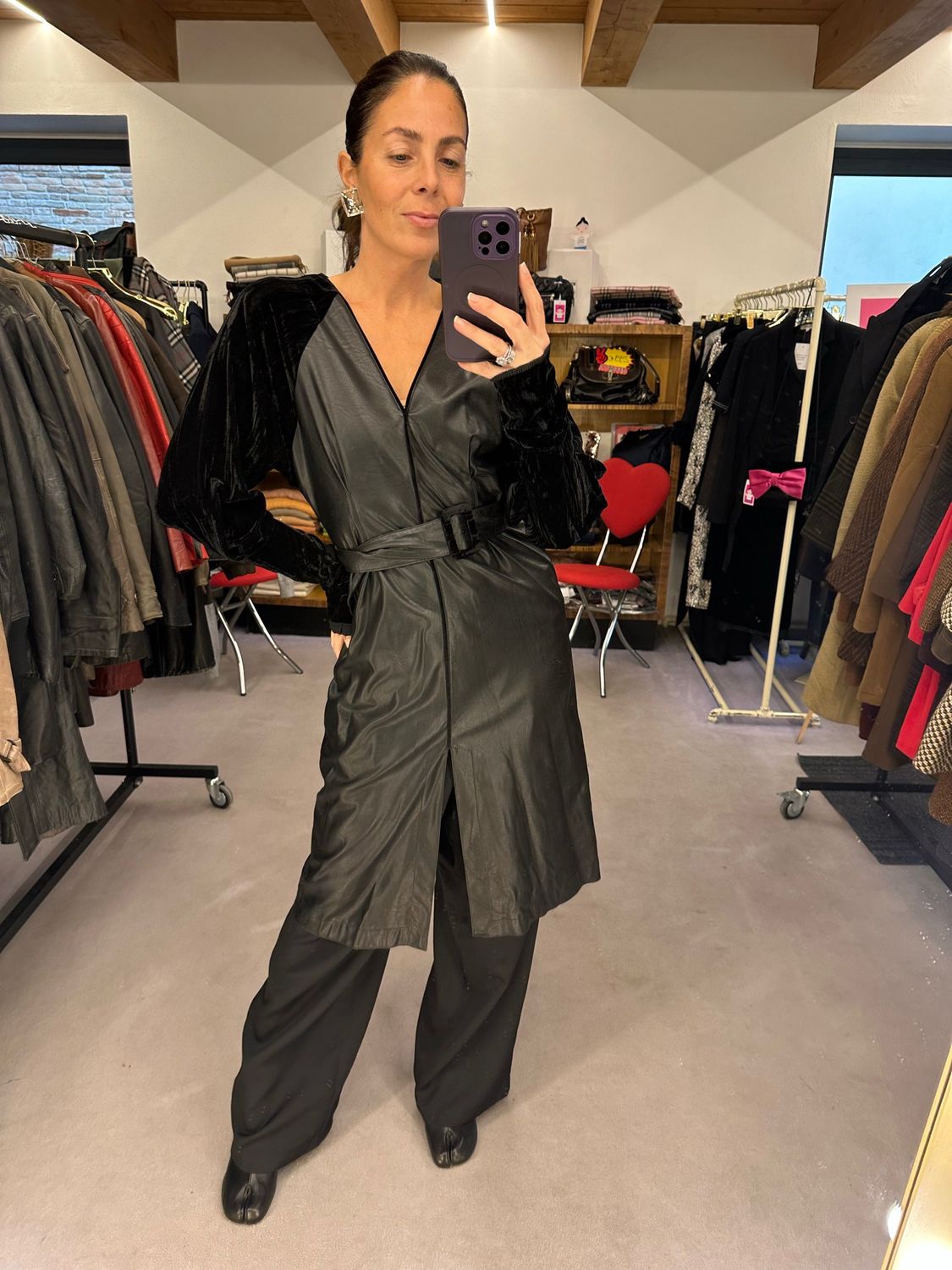 ABITO ANNARITA N ECOPELLE E CINIGLIA NERA