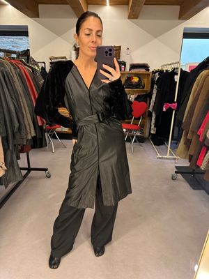 ABITO ANNARITA N ECOPELLE E CINIGLIA NERA