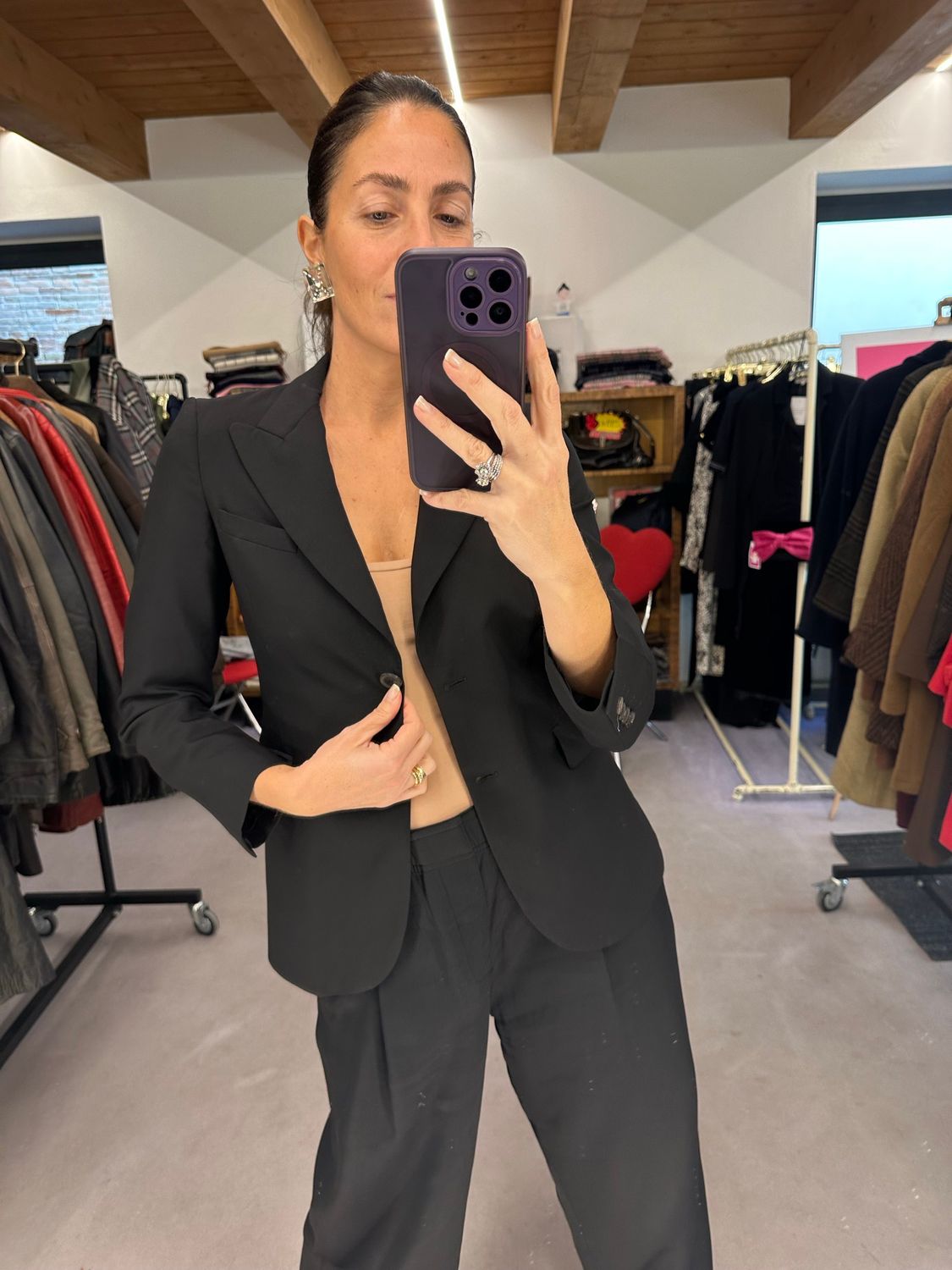 GIACCA GUCCI DONNA FRESCO DI LANA NERO TG 40