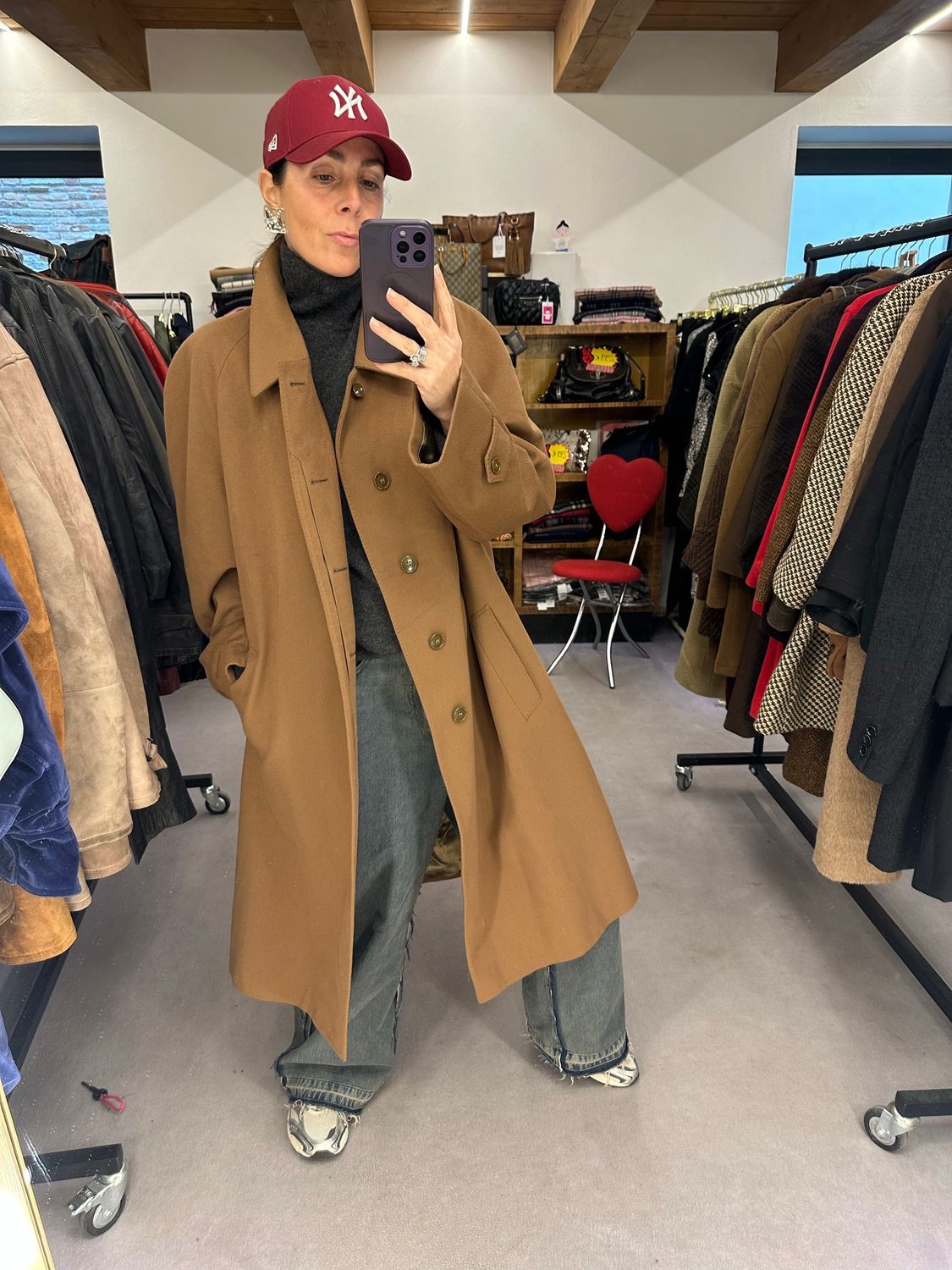 CAPPOTTO FACIS CAMMELLO CASHMERE E LANA OVER UNISEX 