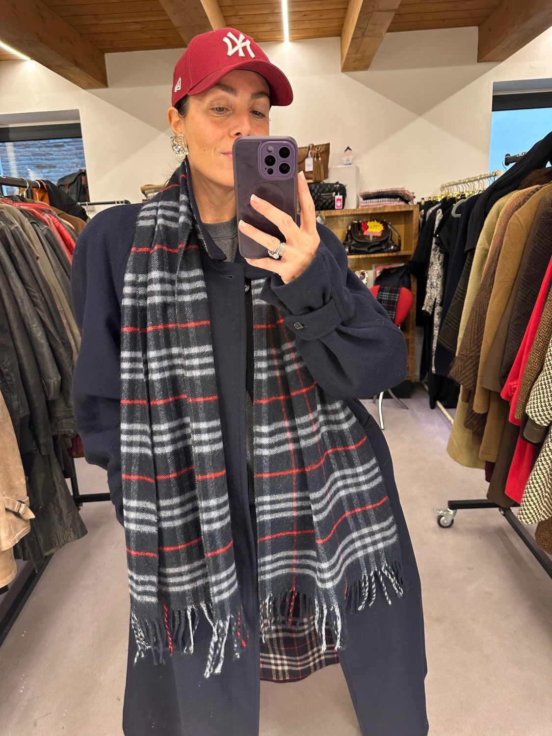 MAXI SCIARPA BURBERRY CHECK BLU PURA LANA VERGINE