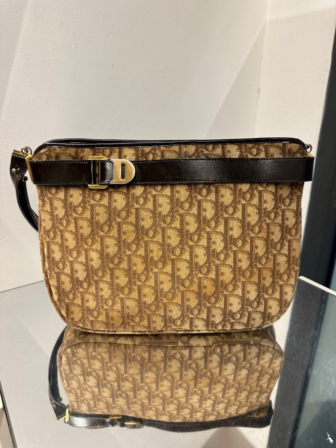 BORSA DIOR VINTAGE MOMOGRAM E PELLE MARRONE