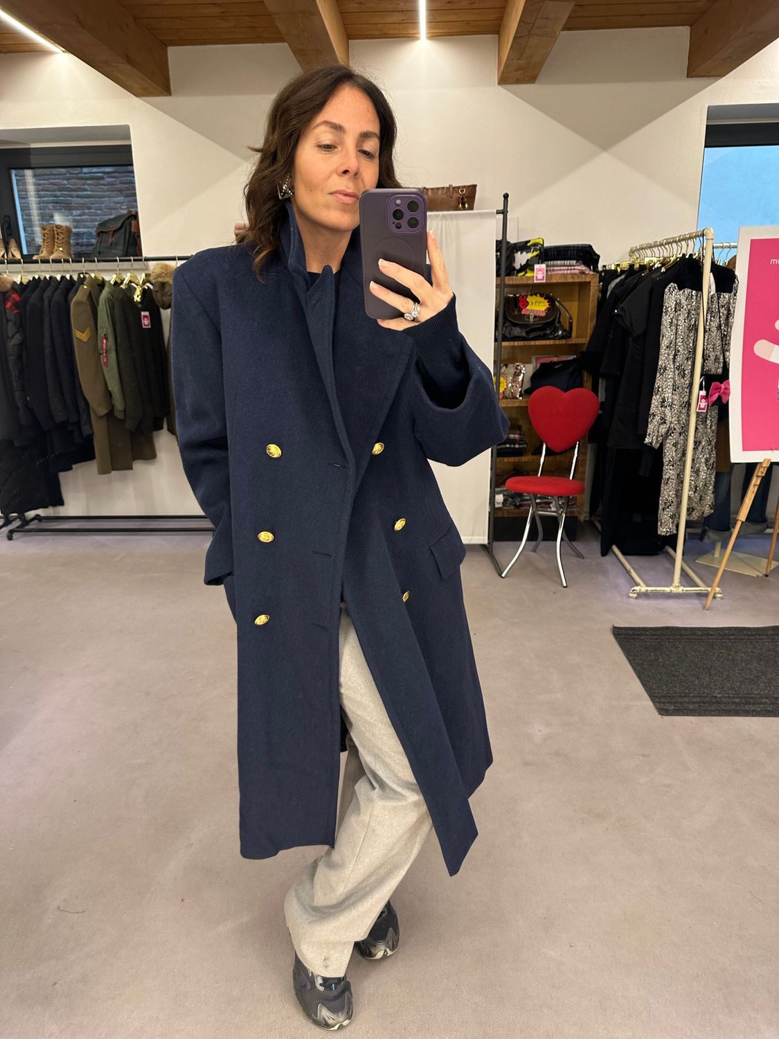 CAPPOTTO ORIGINALE MILITARE BLU PURA LANA DOPPIOPETTO BOTTONI ORO MODELLO LUNGO