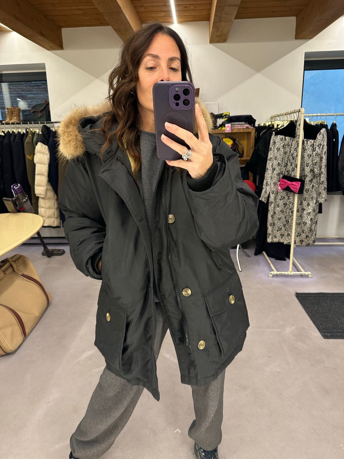 WOOLRICH CLASSICO NERO MODELLO ARTIC PARKA 