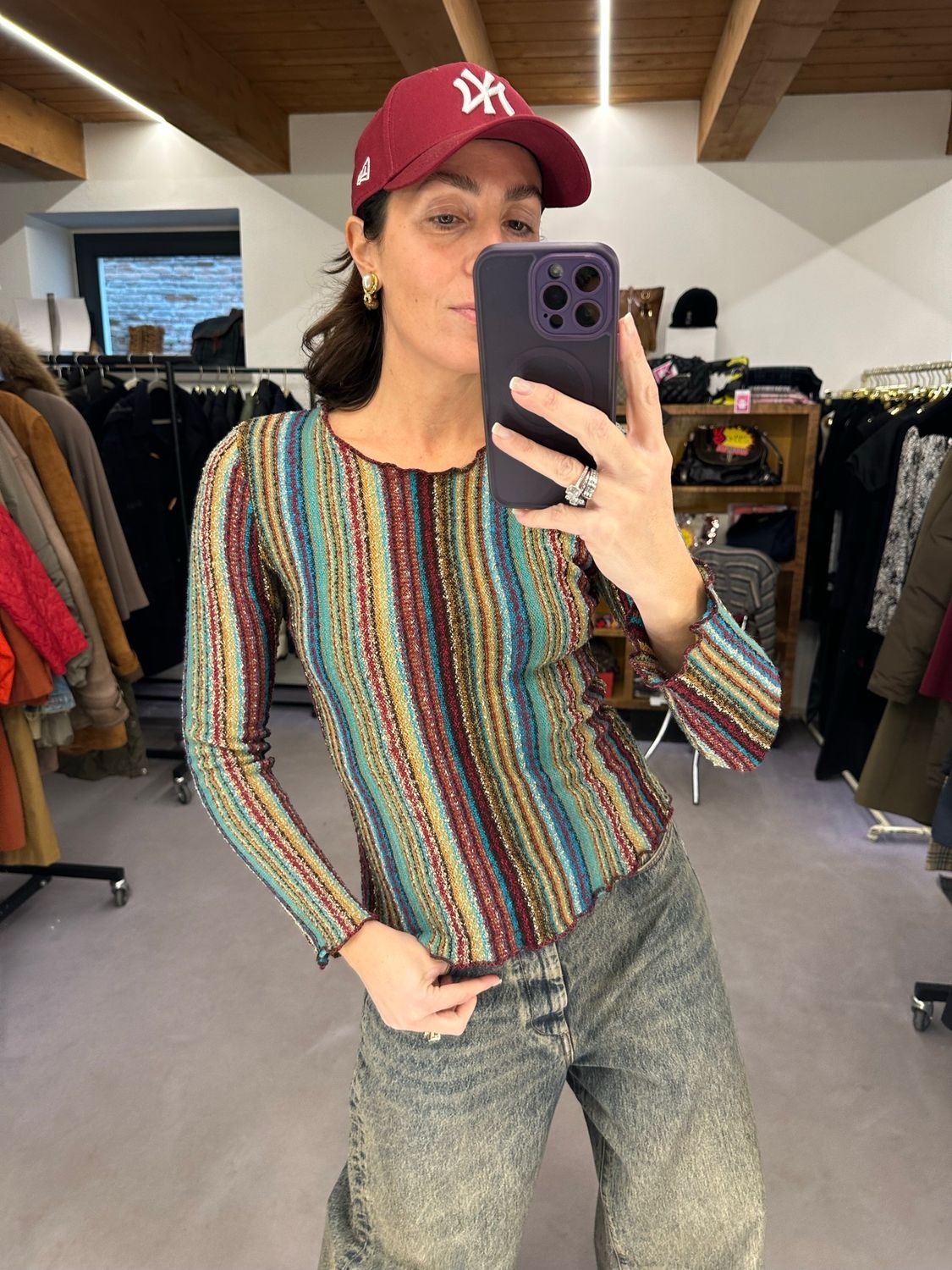 MAGLIONCINO MISSONI LANA BOUCLÉ A RIGHE