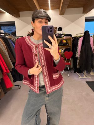 GIACCA PURA LANA BURGUNDY PIERRE CARDIN