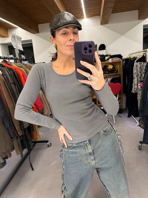 GIROCOLLO DONNA PURO CASHMERE TG S GRIGIO