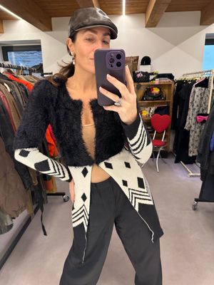 CARDIGAN LUNGO BICOLOR JIJIL