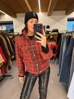 GIACCHINO IN PURA LANA TARTAN LOVE MOSCHINO