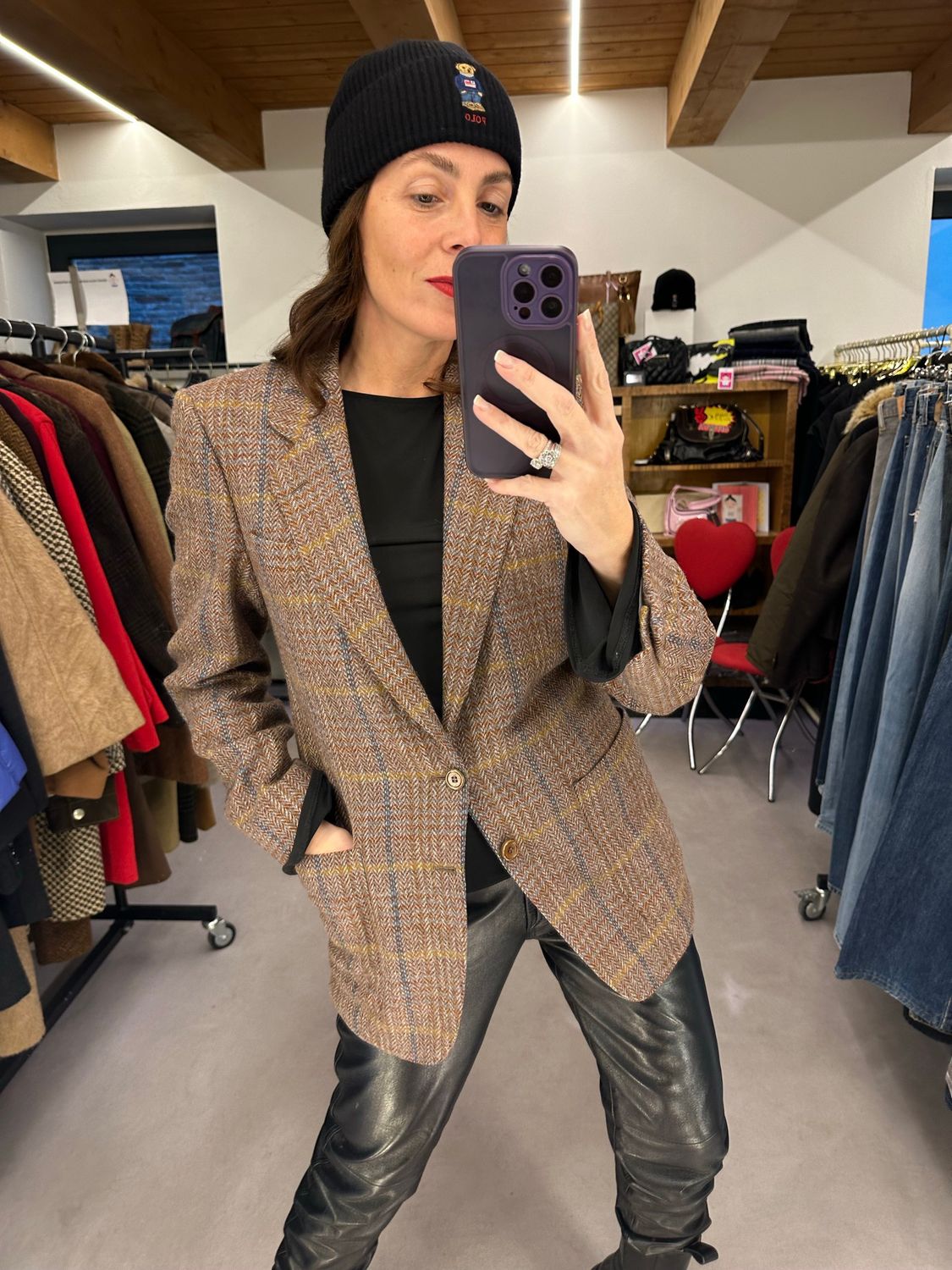 GIACCA HARRIS TWEED PURA LANA SPINATA SCOZZESE TG 46