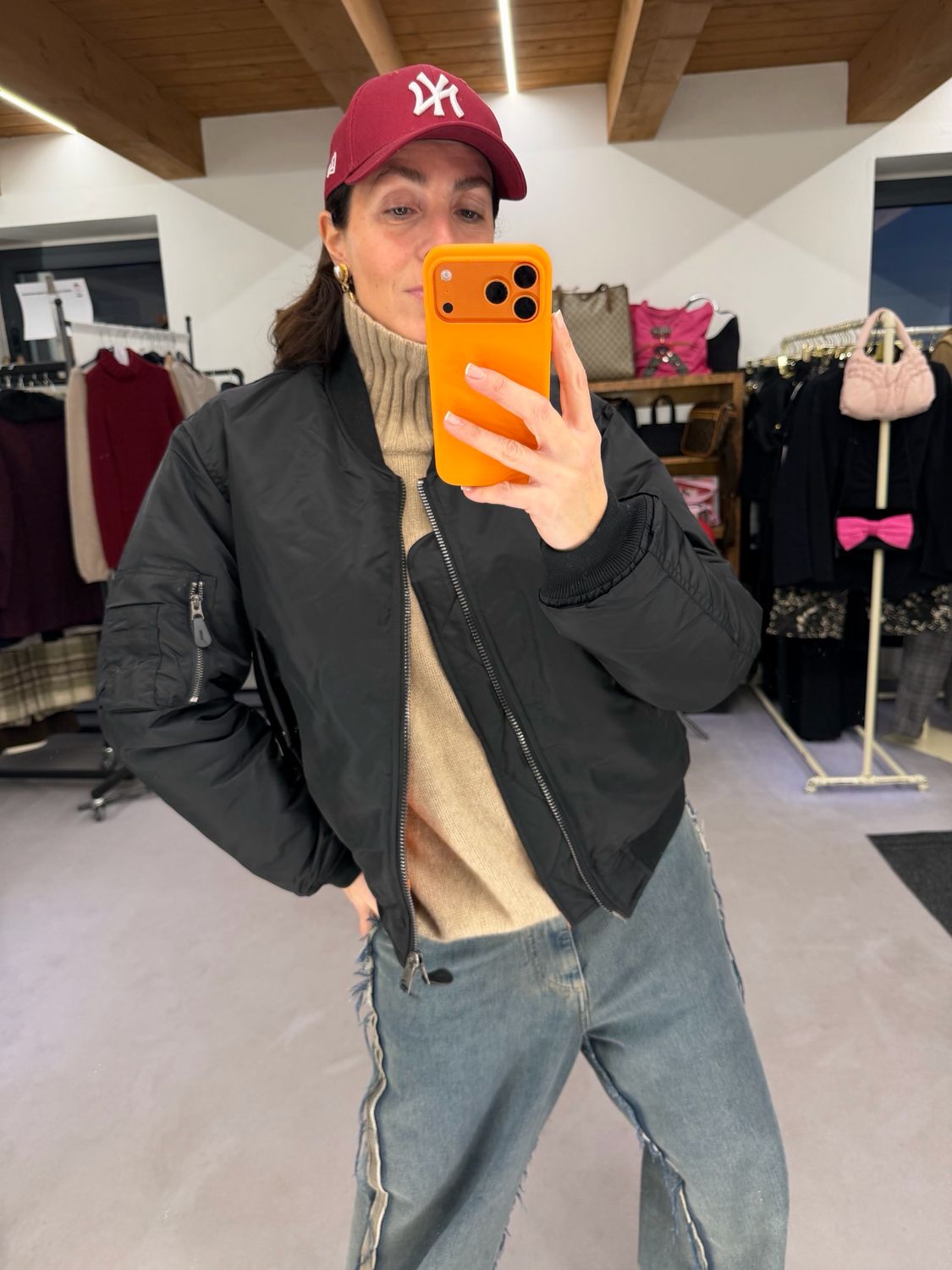 BOMBER NUOVO MODELLO ORIGINALE IMBOTTITO NYLON NERO TG S