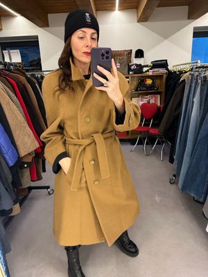 CAPPOTTO CAMMELLO LANIFICIO ZEGNA CON CINTA TG 50 UNISEX