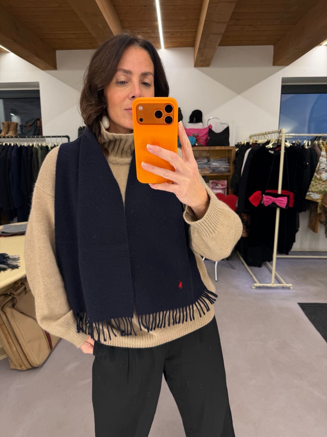 SCIARPA RALPH LAUREN BLU CAVALLINO ROSSO