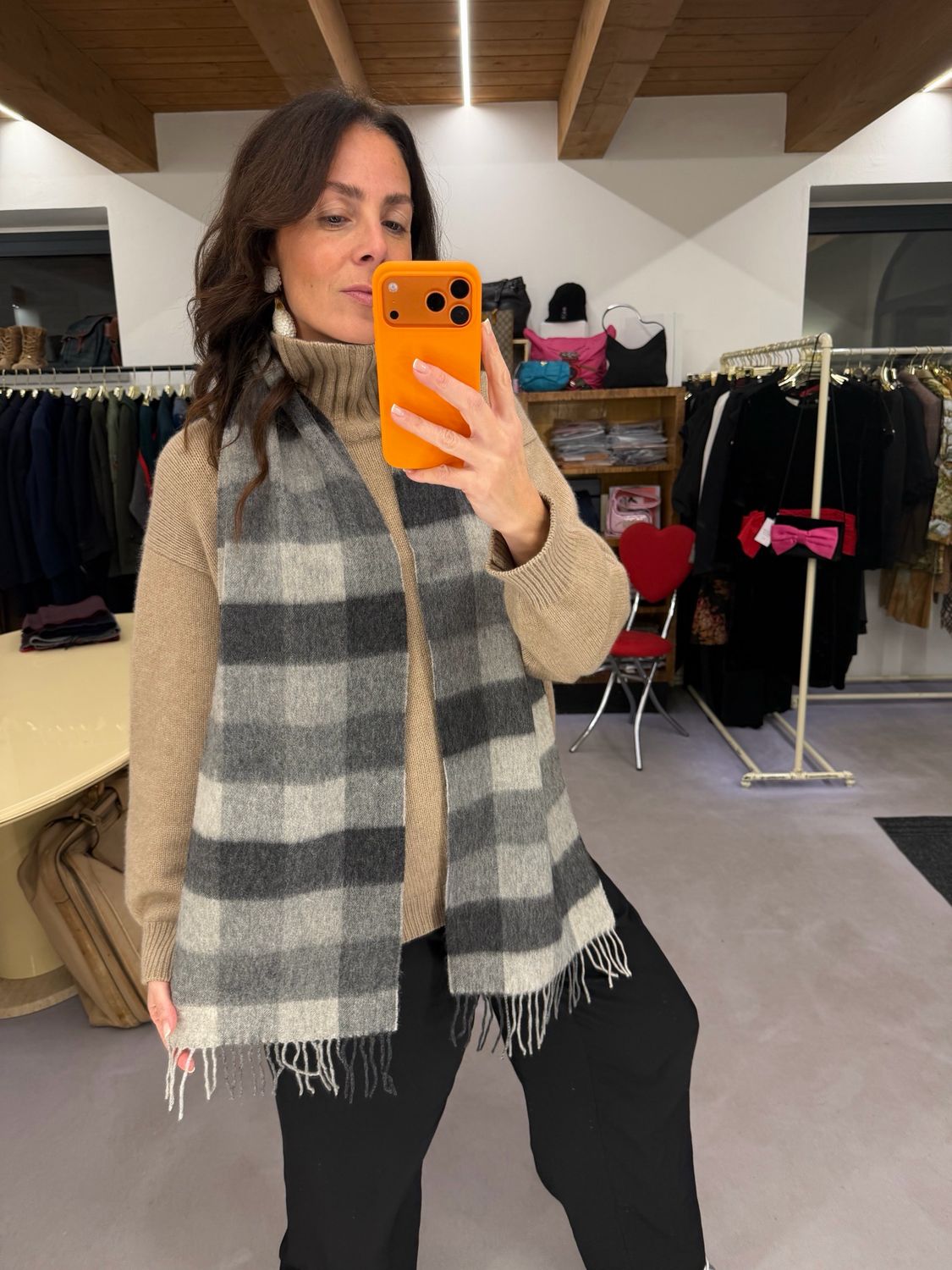 SCIARPA BARBOUR SCOZZESE MAXI TONI DEL GRIGIO