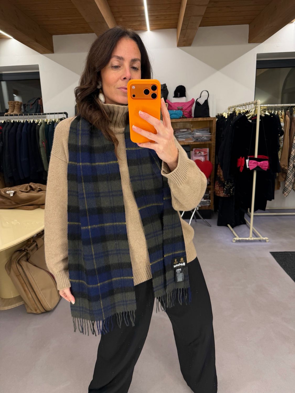 SCIARPA BARBOUR TARTAN BLU VERDE GIALLO