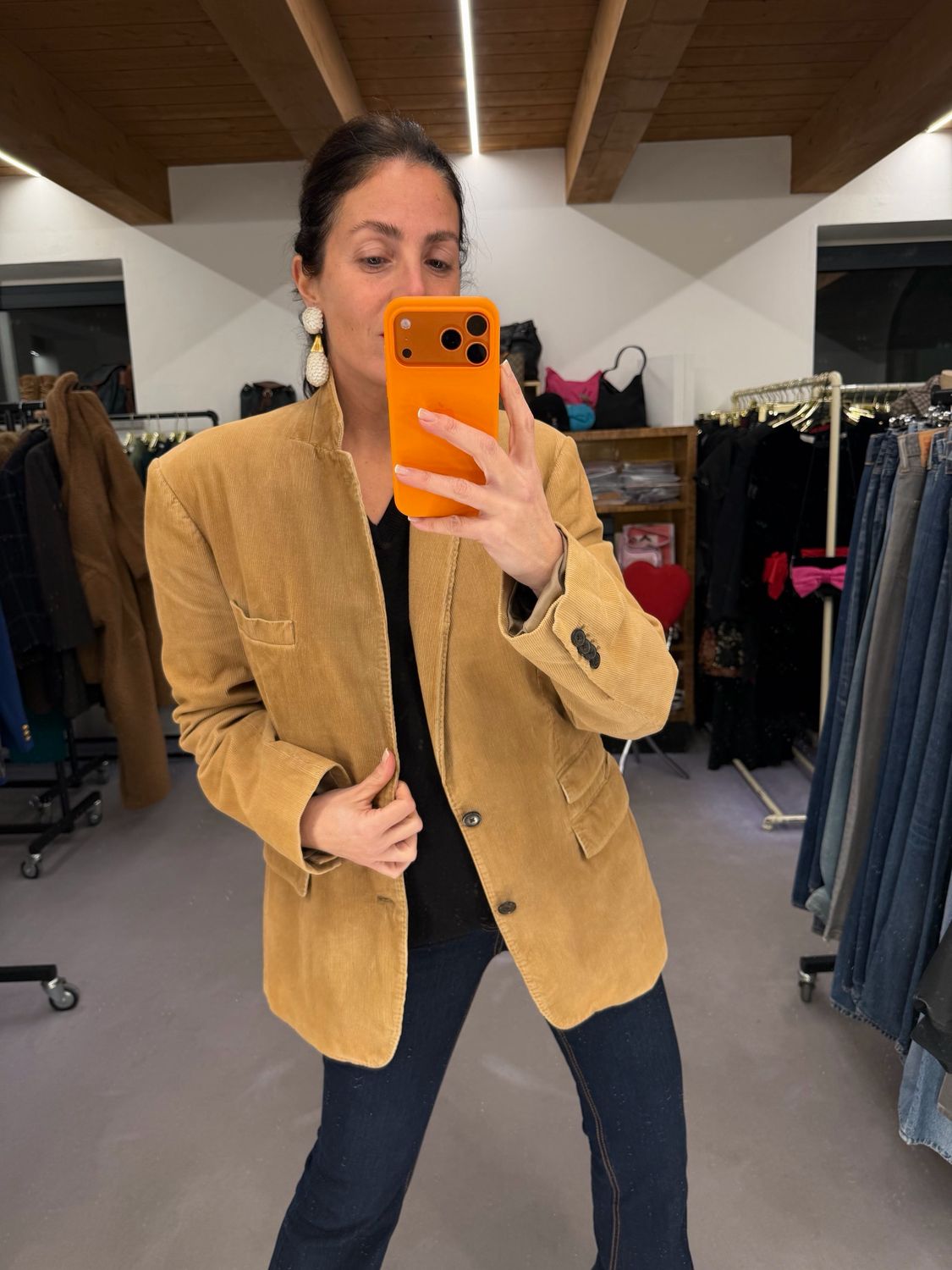 BLAZER VELLUTO MILLERIGHE CAMMELLO TG 48 UNISEX