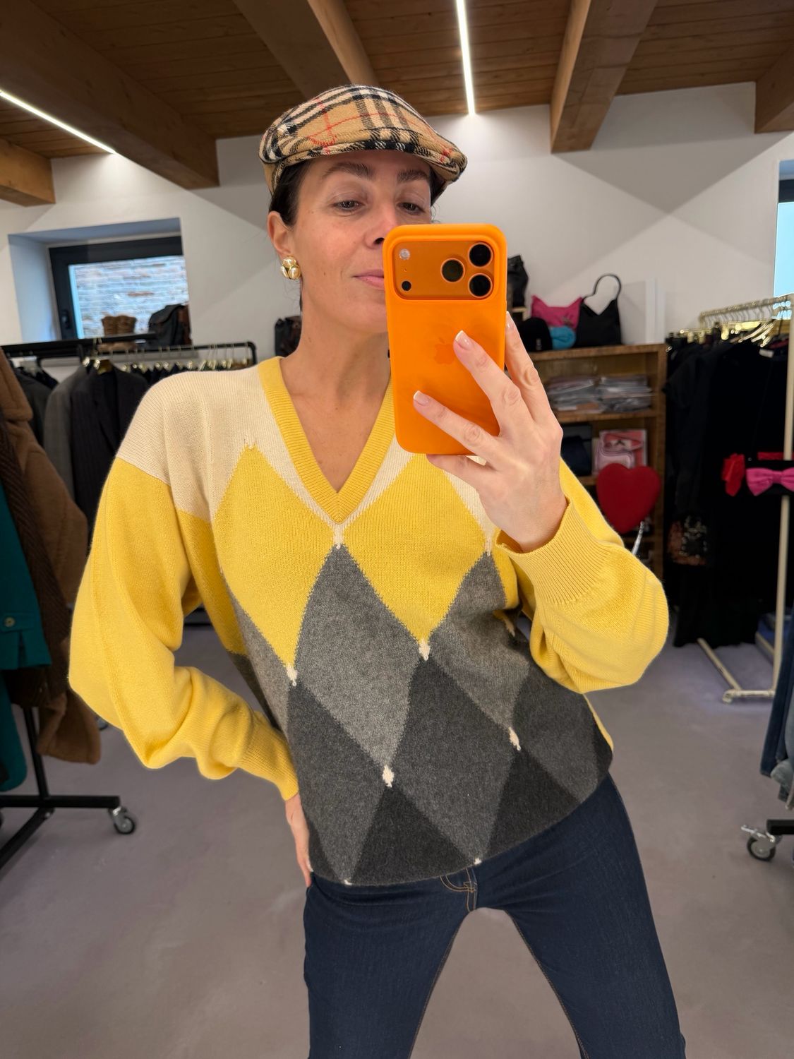 MAGLIONE BALLANTYNE PURO CASHMERE ROMBI