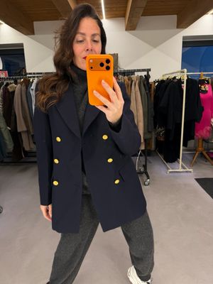 BLAZER MARINA MILITARE PURA LANA BLU BOTTONI ORO UNISED TG 46