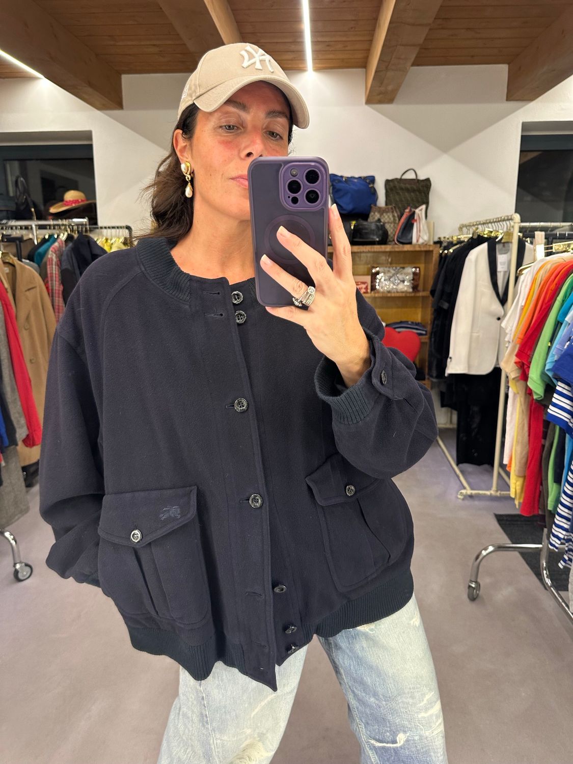 BOMBER BURBERRY LANA E CASHMERE BLU