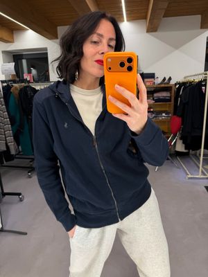 FELPA RALPH LAUREN BLU CON CAPPUCCIO IN TESSUTO TECNICO UNISEX TG M