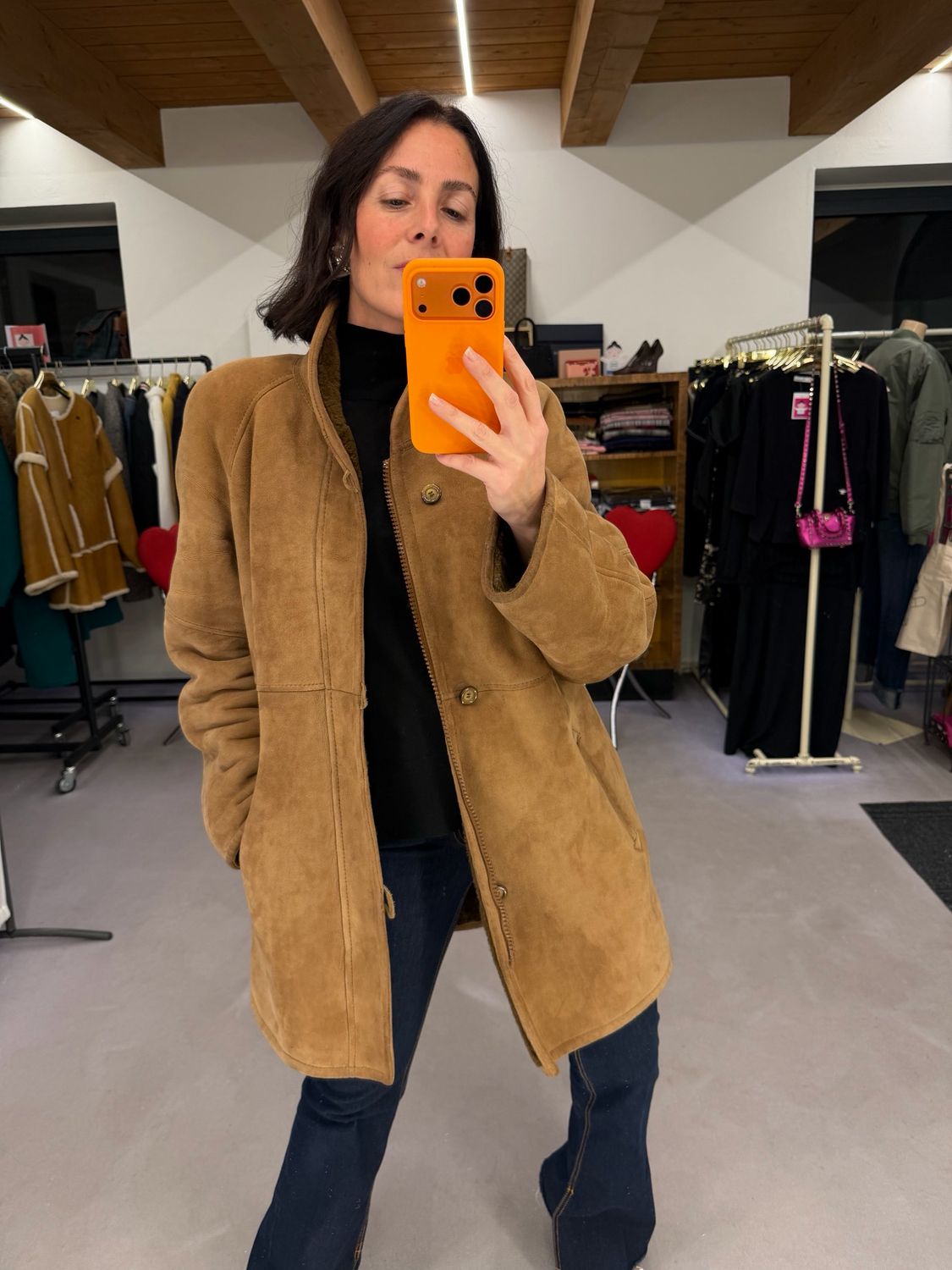 MONTONE NOCCIOLA LUNGO ZIP E BOTTONI