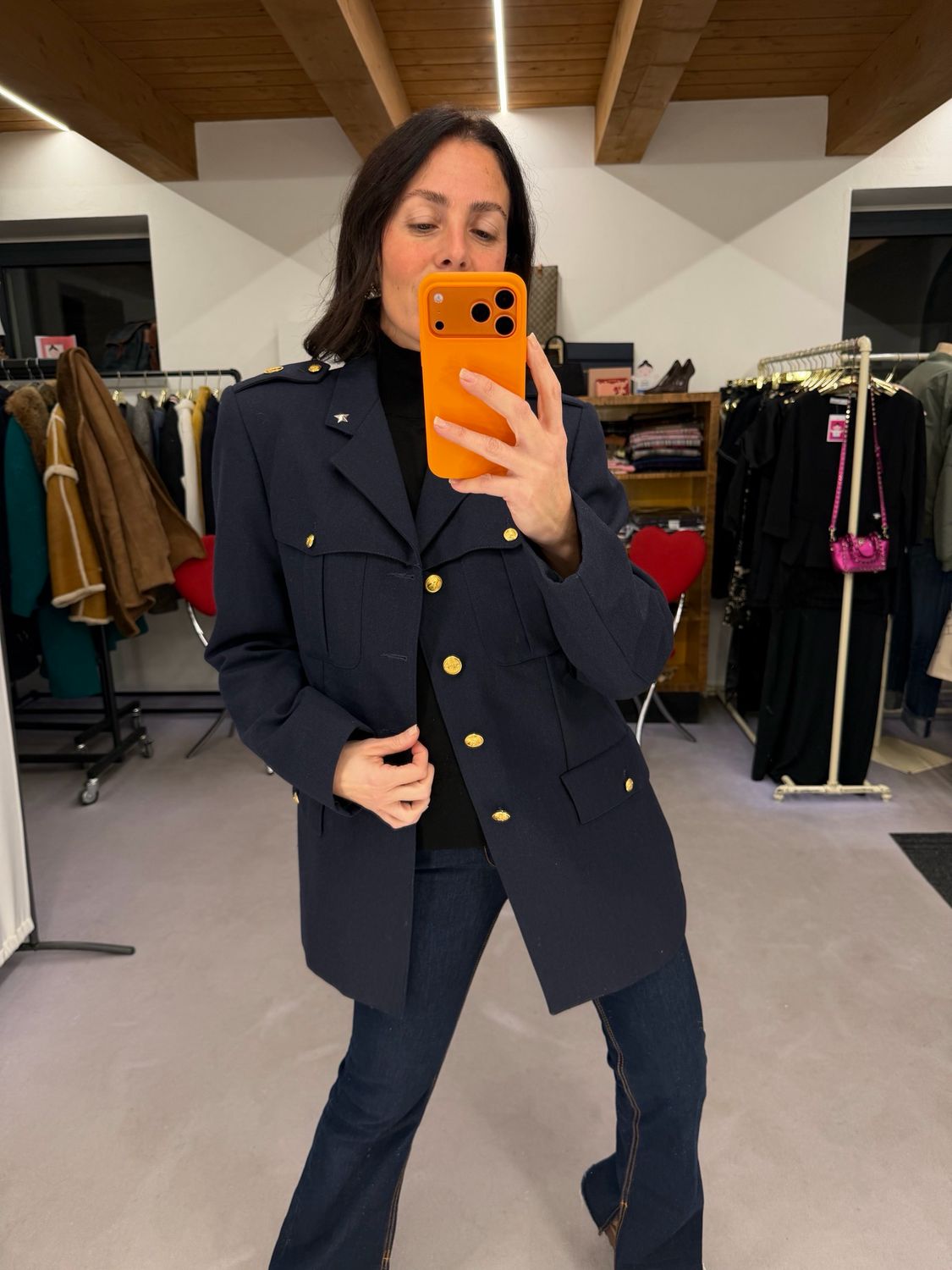 GIACCA ORIGINALE MILITARE BLU CON PINS