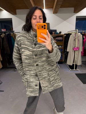 GIACCONE LANA BOUCLE MIX GRIGIO