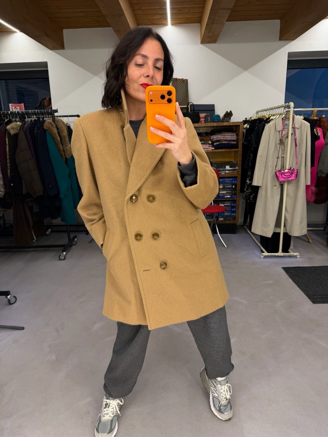 CAPPOTTO VINTAGE CAMMELLO DOPPIOPETTO MIDI