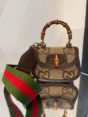 GUCCI MINI BAMBOO JUMBO GG DOPPIA TRACOLLA