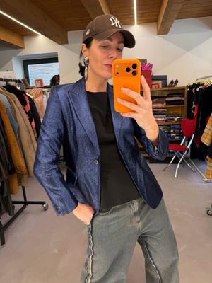 GIACCA PAROSH BLU LAMINATO 