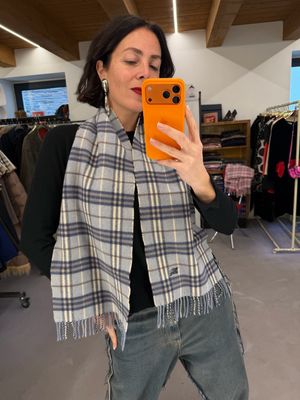 SCIARPA BURBERRY CHECK AZZURRA