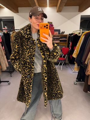 PELLICCIA ECOLOGICA VINTAGE LEOPARDATA NUOVA