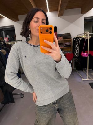 FELPA RALPH LAUREN GIROCOLLO GRIGIO CHIARO MÉLANGE