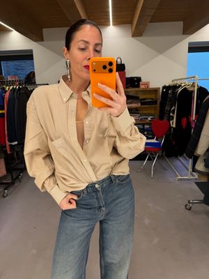 CAMICIA YSL NUOVA RIGATINA NOCCIOLA