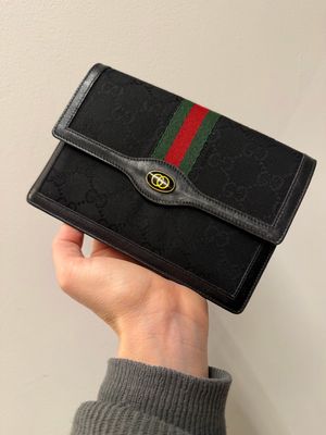 PORTAFOGLIO POCHETTE GUCCI VINTAGE OPHIDIA BLACK PORTAFOGLIO POCHETTE GUCCI VINTAGE OPHIDIA BLACK