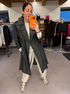 TRENCH VERA PELLE DONNA NERO