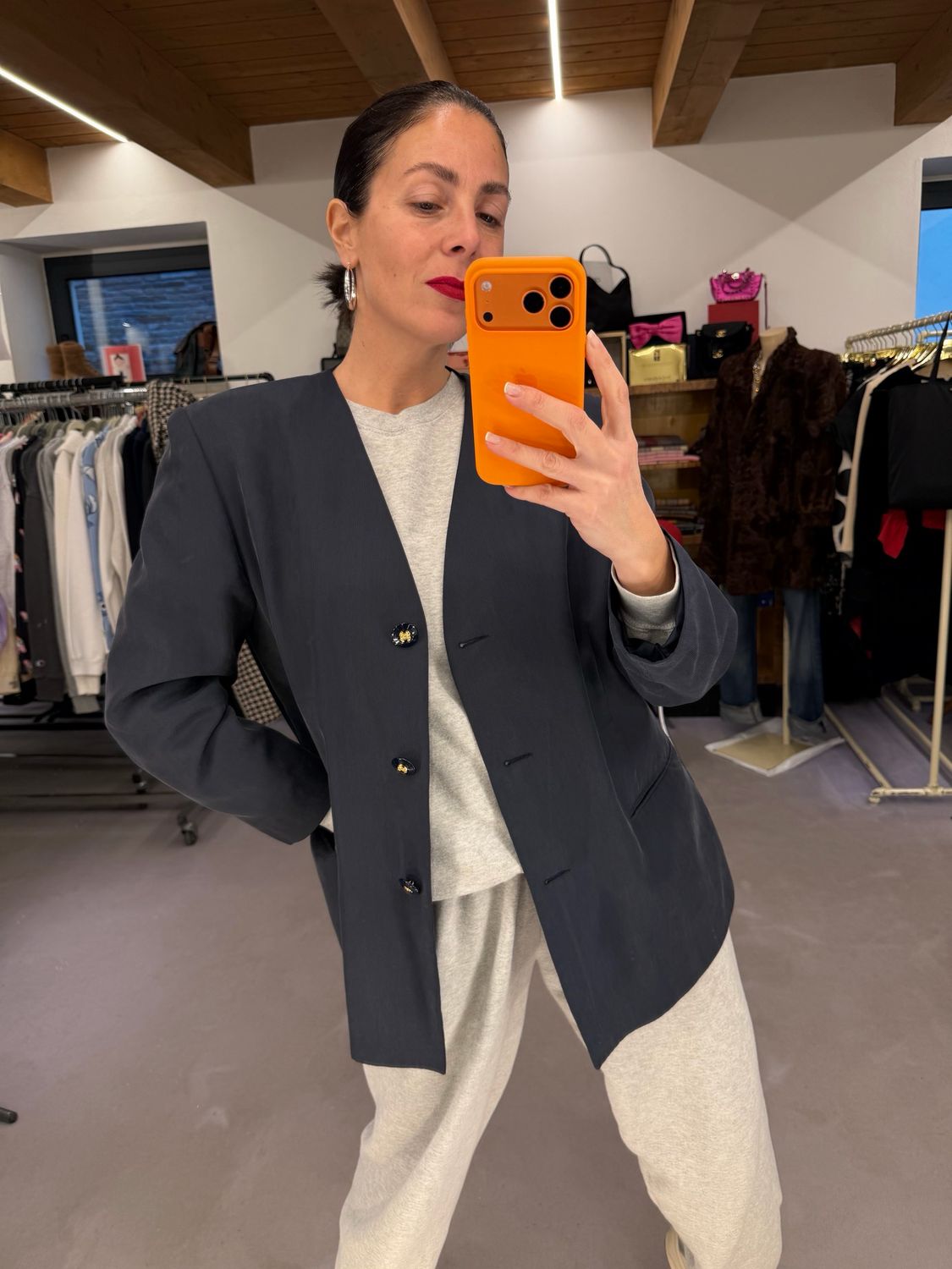 BLAZER DONNA VINTAGE VISCOSA TOCCO SETA COTTO BOTTONI CC