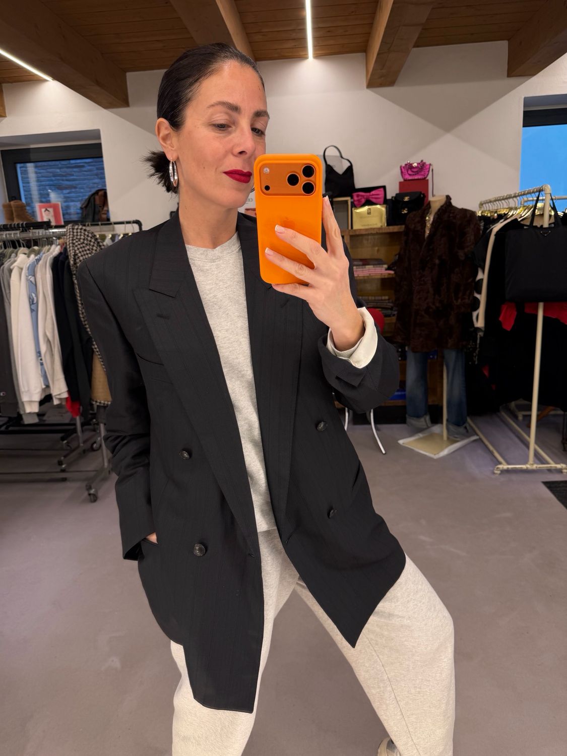 BLAZER YSL GESSATO NERO DOPPIOPETTO REVER A LANCIA UNISEX TG 52 SLIM
